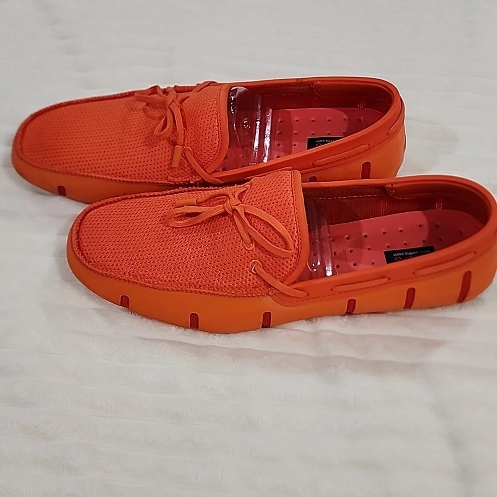 SWIMS Lace Loafers in Orange/White, Men's Size 11